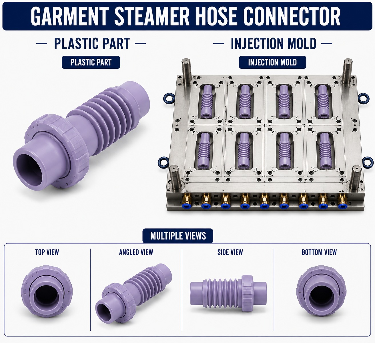 Garment Steamer Plastic Hose Connector Mould and Moulding Service